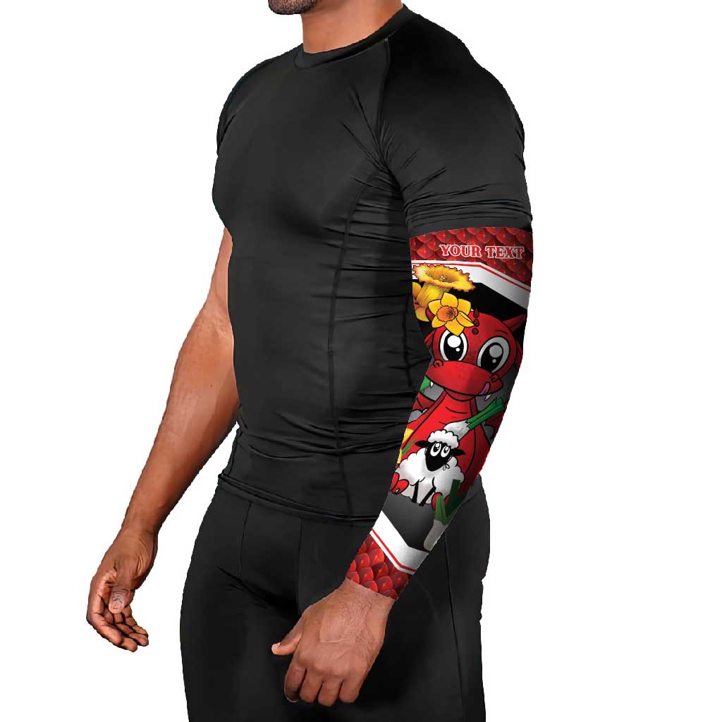 Saint David's Day Personalized Arm Sleeves Red Welsh Dragon Daffodil Sheep Leak - Wonder Print Shop