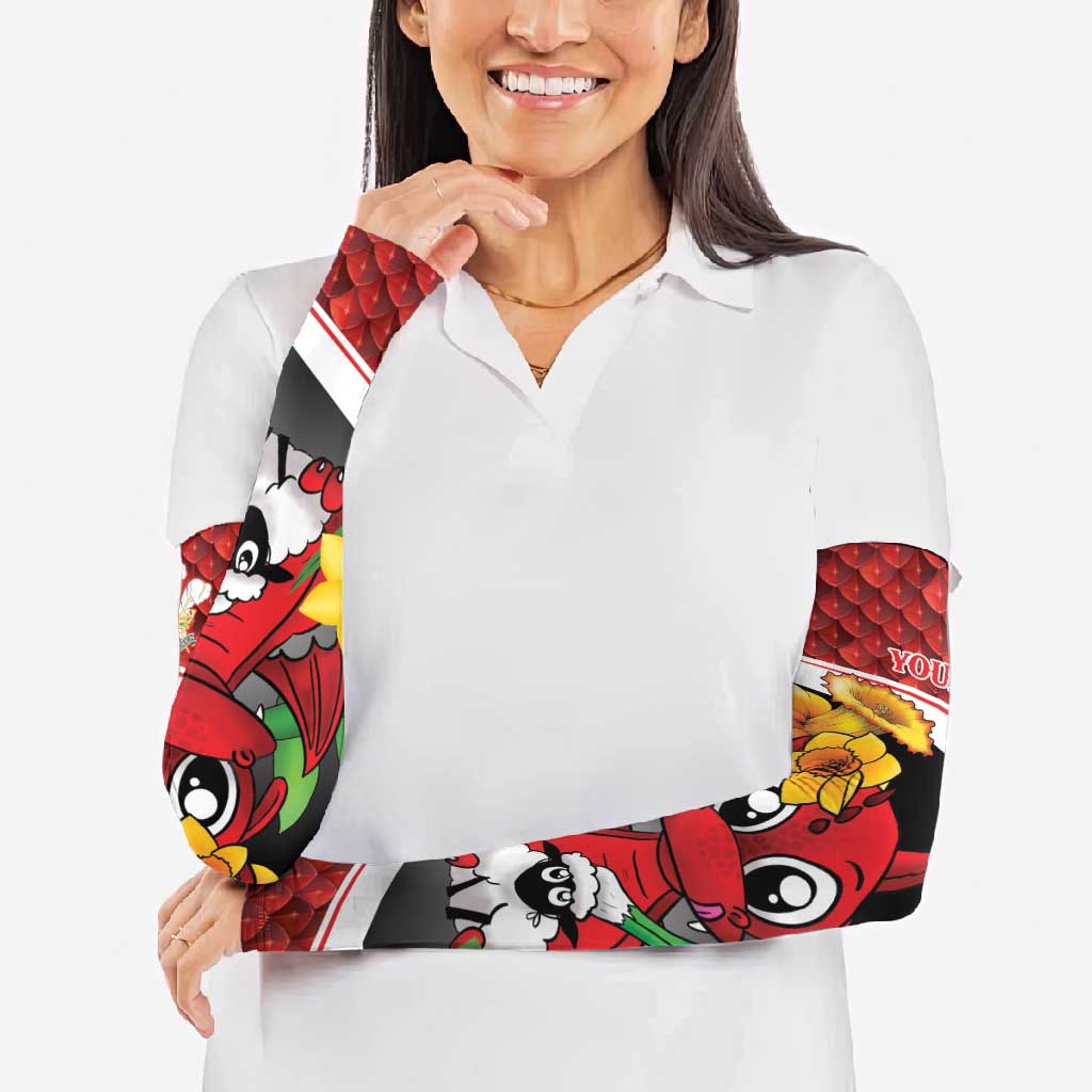 Saint David's Day Personalized Arm Sleeves Red Welsh Dragon Daffodil Sheep Leak - Wonder Print Shop