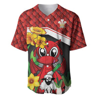 Saint David's Day Personalized Baseball Jersey Red Welsh Dragon Daffodil Sheep Leak - Wonder Print Shop