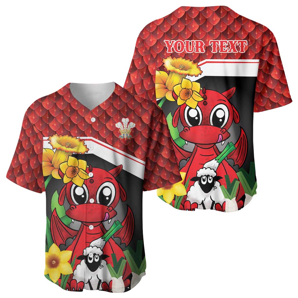 Saint David's Day Personalized Baseball Jersey Red Welsh Dragon Daffodil Sheep Leak - Wonder Print Shop