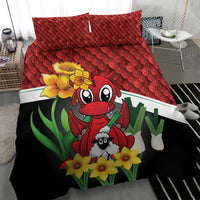 Saint David's Day Bedding Set Red Welsh Dragon Daffodil Sheep Leak - Wonder Print Shop