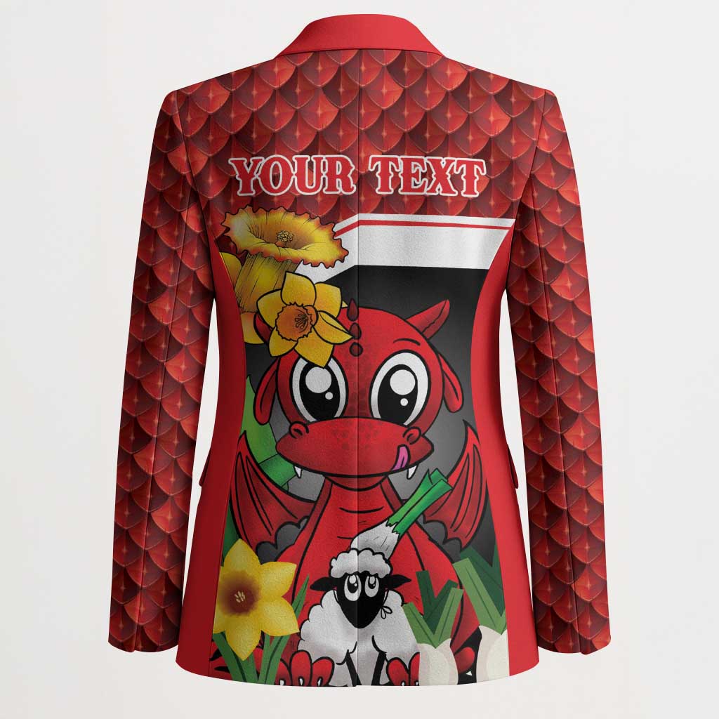 Saint David's Day Personalized Blazer Red Welsh Dragon Daffodil Sheep Leak - Wonder Print Shop