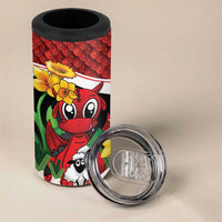 Saint David's Day Personalized 4 in 1 Can Cooler Tumbler Red Welsh Dragon Daffodil Sheep Leak - Wonder Print Shop