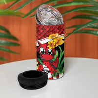 Saint David's Day Personalized 4 in 1 Can Cooler Tumbler Red Welsh Dragon Daffodil Sheep Leak - Wonder Print Shop