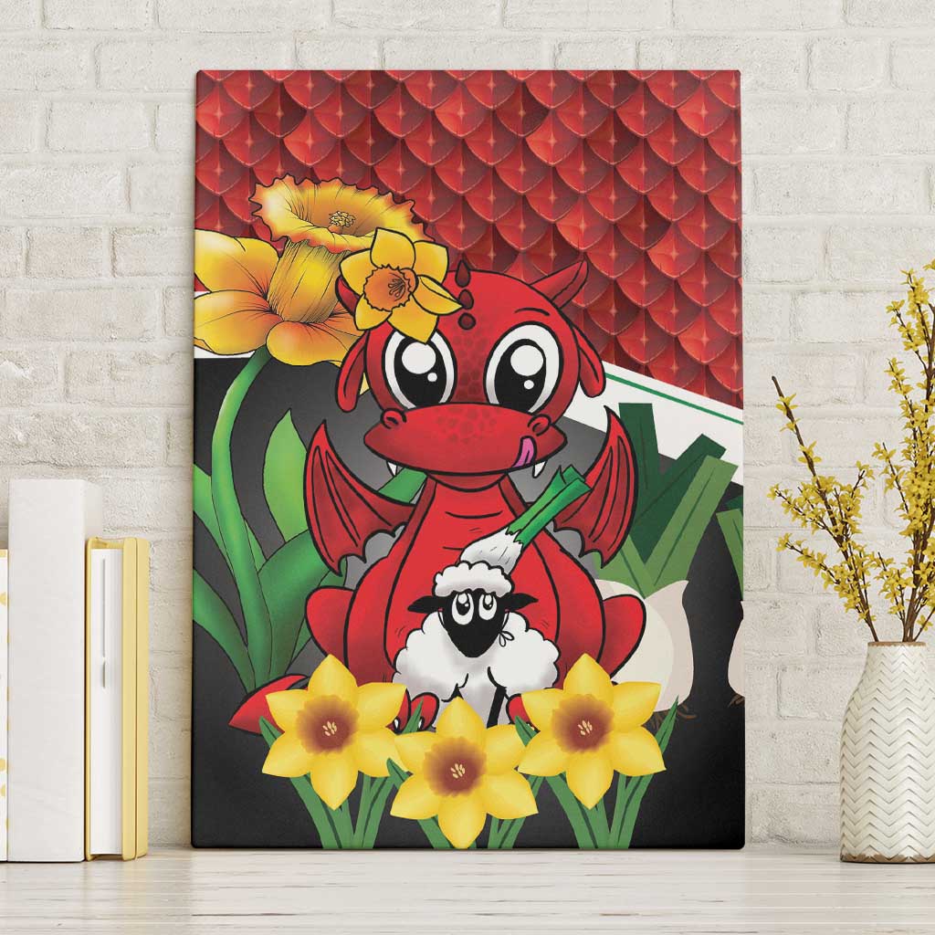Saint David's Day Canvas Wall Art Red Welsh Dragon Daffodil Sheep Leak - Wonder Print Shop