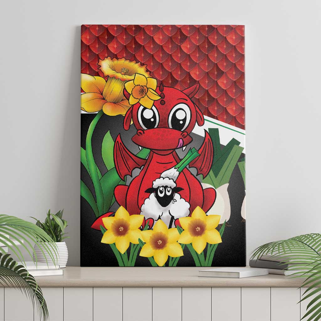 Saint David's Day Canvas Wall Art Red Welsh Dragon Daffodil Sheep Leak - Wonder Print Shop