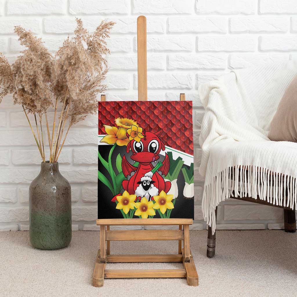 Saint David's Day Canvas Wall Art Red Welsh Dragon Daffodil Sheep Leak - Wonder Print Shop