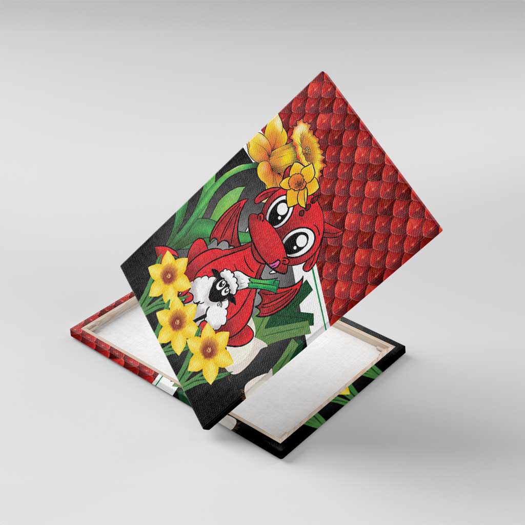 Saint David's Day Canvas Wall Art Red Welsh Dragon Daffodil Sheep Leak - Wonder Print Shop