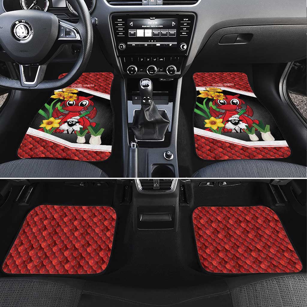 Saint David's Day Personalized Car Mats Red Welsh Dragon Daffodil Sheep Leak - Wonder Print Shop