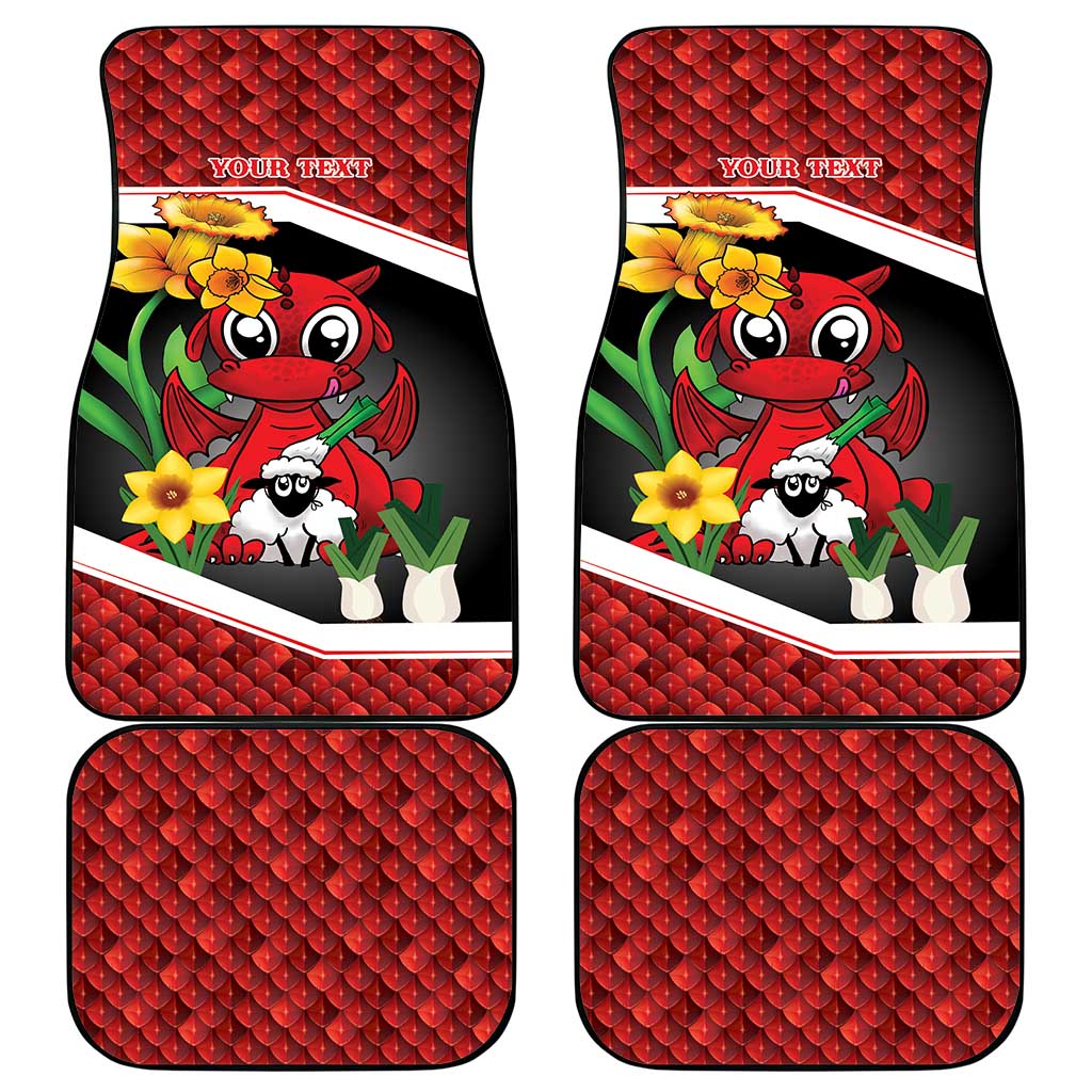 Saint David's Day Personalized Car Mats Red Welsh Dragon Daffodil Sheep Leak - Wonder Print Shop