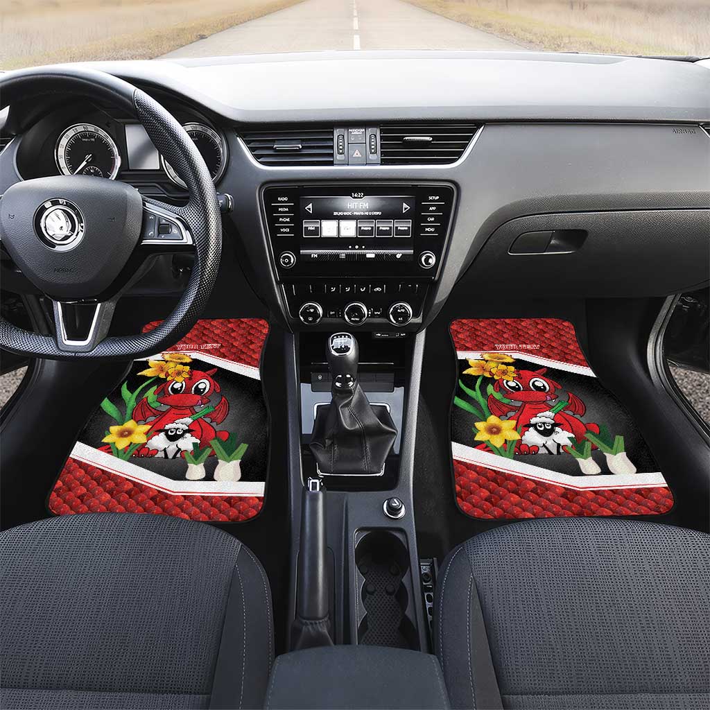 Saint David's Day Personalized Car Mats Red Welsh Dragon Daffodil Sheep Leak - Wonder Print Shop
