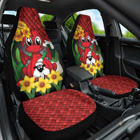Saint David's Day Car Seat Cover Red Welsh Dragon Daffodil Sheep Leak - Wonder Print Shop