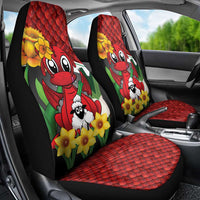 Saint David's Day Car Seat Cover Red Welsh Dragon Daffodil Sheep Leak - Wonder Print Shop