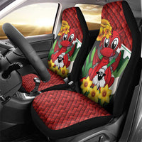 Saint David's Day Car Seat Cover Red Welsh Dragon Daffodil Sheep Leak - Wonder Print Shop