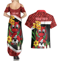 Saint David's Day Personalized Couples Matching Summer Maxi Dress and Hawaiian Shirt Red Welsh Dragon Daffodil Sheep Leak - Wonder Print Shop