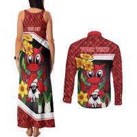 Saint David's Day Personalized Couples Matching Tank Maxi Dress and Long Sleeve Button Shirt Red Welsh Dragon Daffodil Sheep Leak - Wonder Print Shop