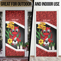 Saint David's Day Personalized Door Cover Red Welsh Dragon Daffodil Sheep Leak - Wonder Print Shop
