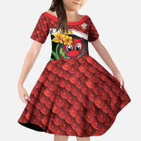 Saint David's Day Personalized Family Matching Mermaid Dress and Hawaiian Shirt Red Welsh Dragon Daffodil Sheep Leak - Wonder Print Shop