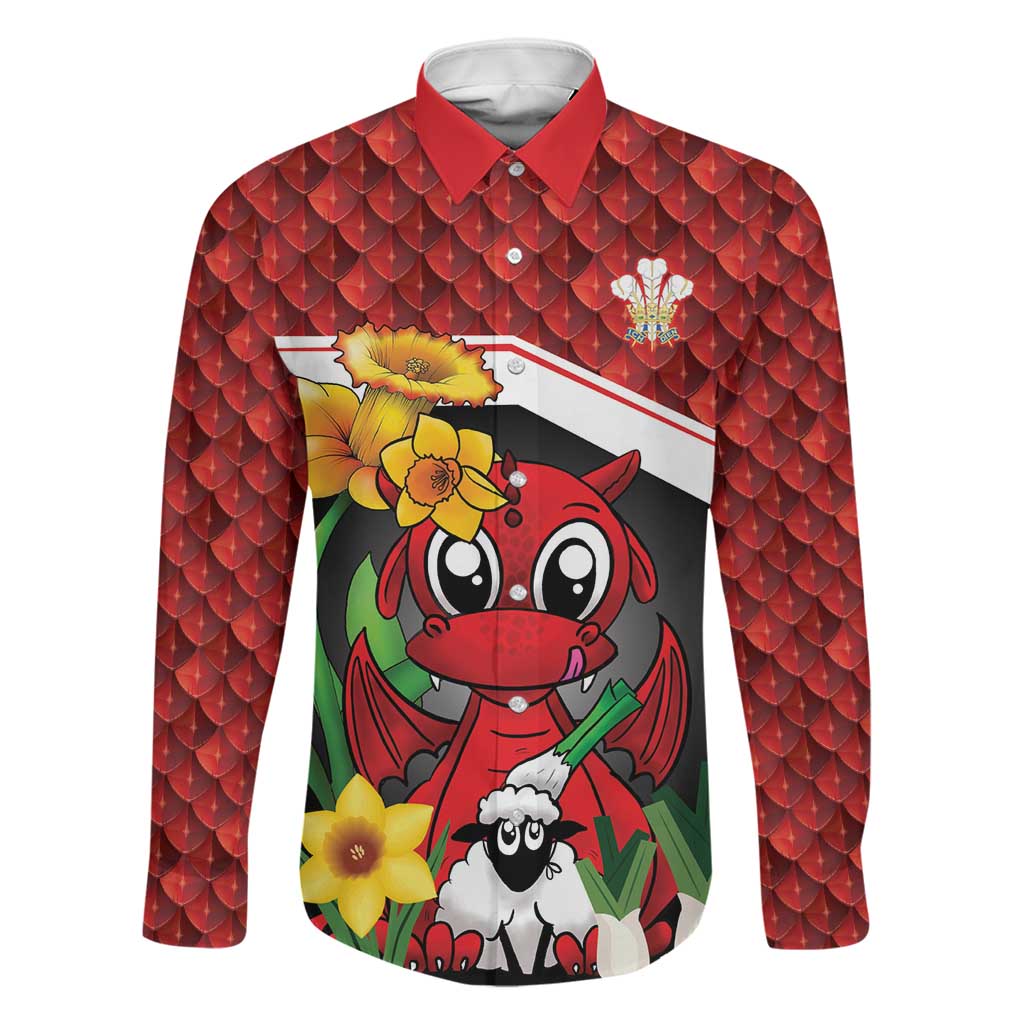 Saint David's Day Personalized Family Matching Mermaid Dress and Hawaiian Shirt Red Welsh Dragon Daffodil Sheep Leak - Wonder Print Shop