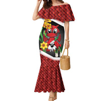 Saint David's Day Personalized Family Matching Mermaid Dress and Hawaiian Shirt Red Welsh Dragon Daffodil Sheep Leak - Wonder Print Shop
