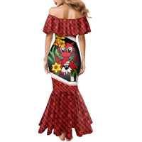 Saint David's Day Personalized Family Matching Mermaid Dress and Hawaiian Shirt Red Welsh Dragon Daffodil Sheep Leak - Wonder Print Shop