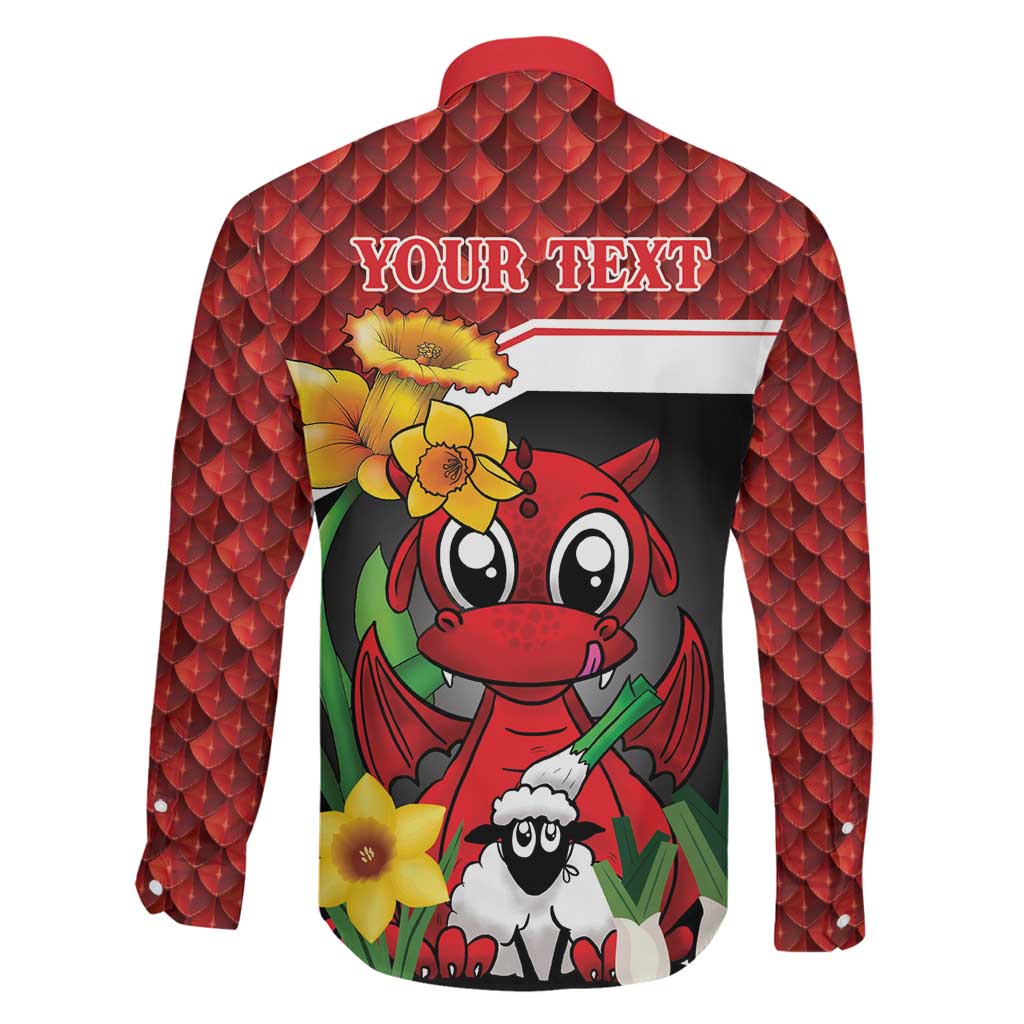 Saint David's Day Personalized Family Matching Off The Shoulder Long Sleeve Dress and Hawaiian Shirt Red Welsh Dragon Daffodil Sheep Leak - Wonder Print Shop