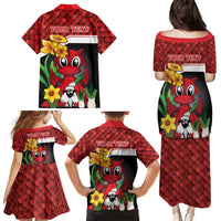 Saint David's Day Personalized Family Matching Puletasi and Hawaiian Shirt Red Welsh Dragon Daffodil Sheep Leak - Wonder Print Shop