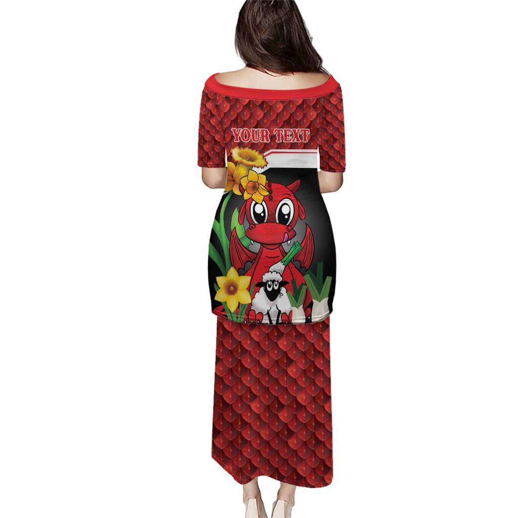 Saint David's Day Personalized Family Matching Puletasi and Hawaiian Shirt Red Welsh Dragon Daffodil Sheep Leak - Wonder Print Shop