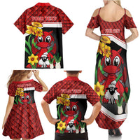 Saint David's Day Personalized Family Matching Summer Maxi Dress and Hawaiian Shirt Red Welsh Dragon Daffodil Sheep Leak - Wonder Print Shop