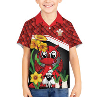 Saint David's Day Personalized Family Matching Tank Maxi Dress and Hawaiian Shirt Red Welsh Dragon Daffodil Sheep Leak - Wonder Print Shop