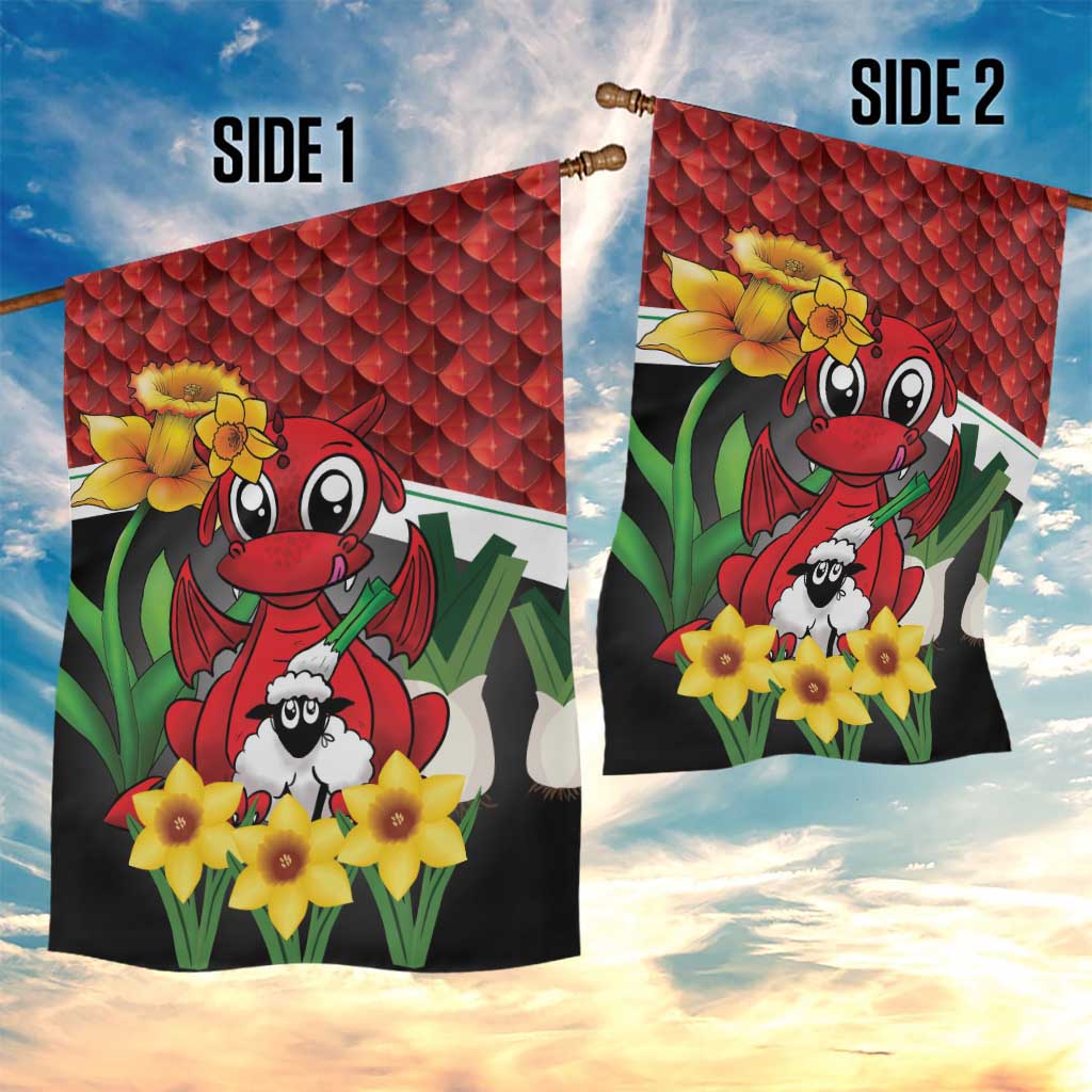 Saint David's Day Garden Flag Red Welsh Dragon Daffodil Sheep Leak - Wonder Print Shop