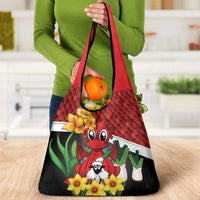 Saint David's Day Grocery Bag Red Welsh Dragon Daffodil Sheep Leak - Wonder Print Shop