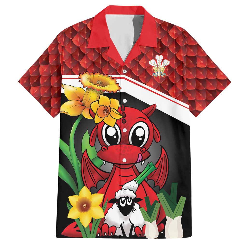 Saint David's Day Personalized Hawaiian Shirt Red Welsh Dragon Daffodil Sheep Leak - Wonder Print Shop