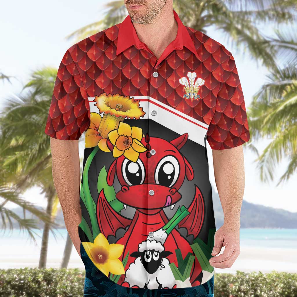Saint David's Day Personalized Hawaiian Shirt Red Welsh Dragon Daffodil Sheep Leak - Wonder Print Shop