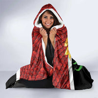 Saint David's Day Hooded Blanket Red Welsh Dragon Daffodil Sheep Leak - Wonder Print Shop