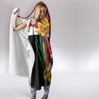 Saint David's Day Hooded Blanket Red Welsh Dragon Daffodil Sheep Leak - Wonder Print Shop