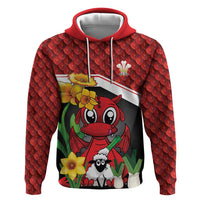 Saint David's Day Personalized Hoodie Red Welsh Dragon Daffodil Sheep Leak - Wonder Print Shop