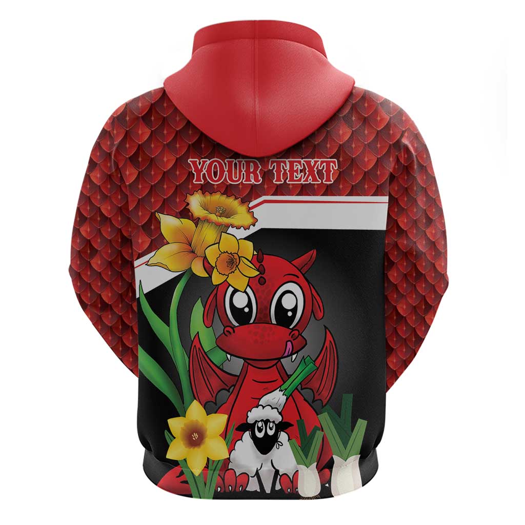 Saint David's Day Personalized Hoodie Red Welsh Dragon Daffodil Sheep Leak - Wonder Print Shop