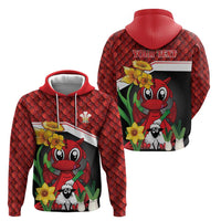 Saint David's Day Personalized Hoodie Red Welsh Dragon Daffodil Sheep Leak - Wonder Print Shop