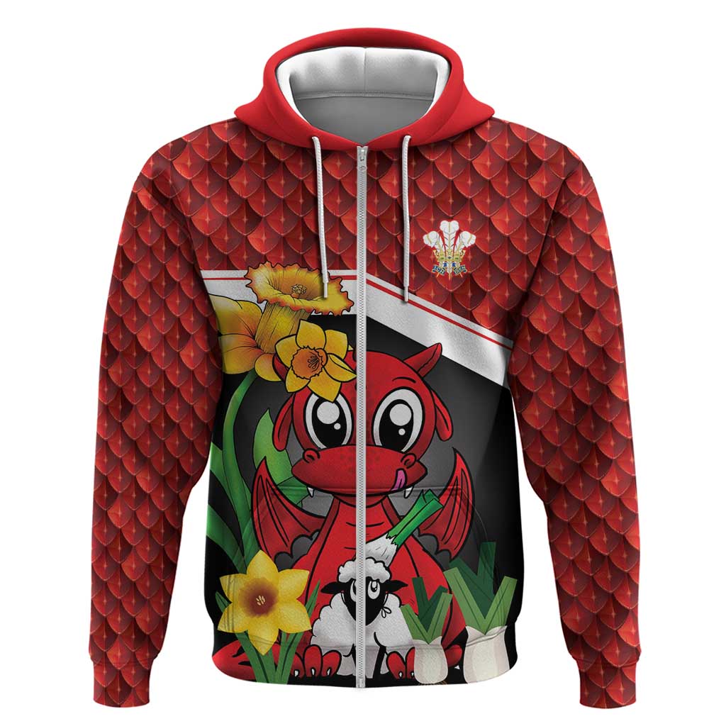 Saint David's Day Personalized Hoodie Red Welsh Dragon Daffodil Sheep Leak - Wonder Print Shop