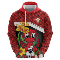 Saint David's Day Personalized Hoodie Red Welsh Dragon Daffodil Sheep Leak - Wonder Print Shop