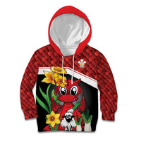 Saint David's Day Personalized Kid Hoodie Red Welsh Dragon Daffodil Sheep Leak - Wonder Print Shop