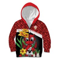 Saint David's Day Personalized Kid Hoodie Red Welsh Dragon Daffodil Sheep Leak - Wonder Print Shop
