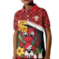 Saint David's Day Personalized Kid Polo Shirt Red Welsh Dragon Daffodil Sheep Leak - Wonder Print Shop