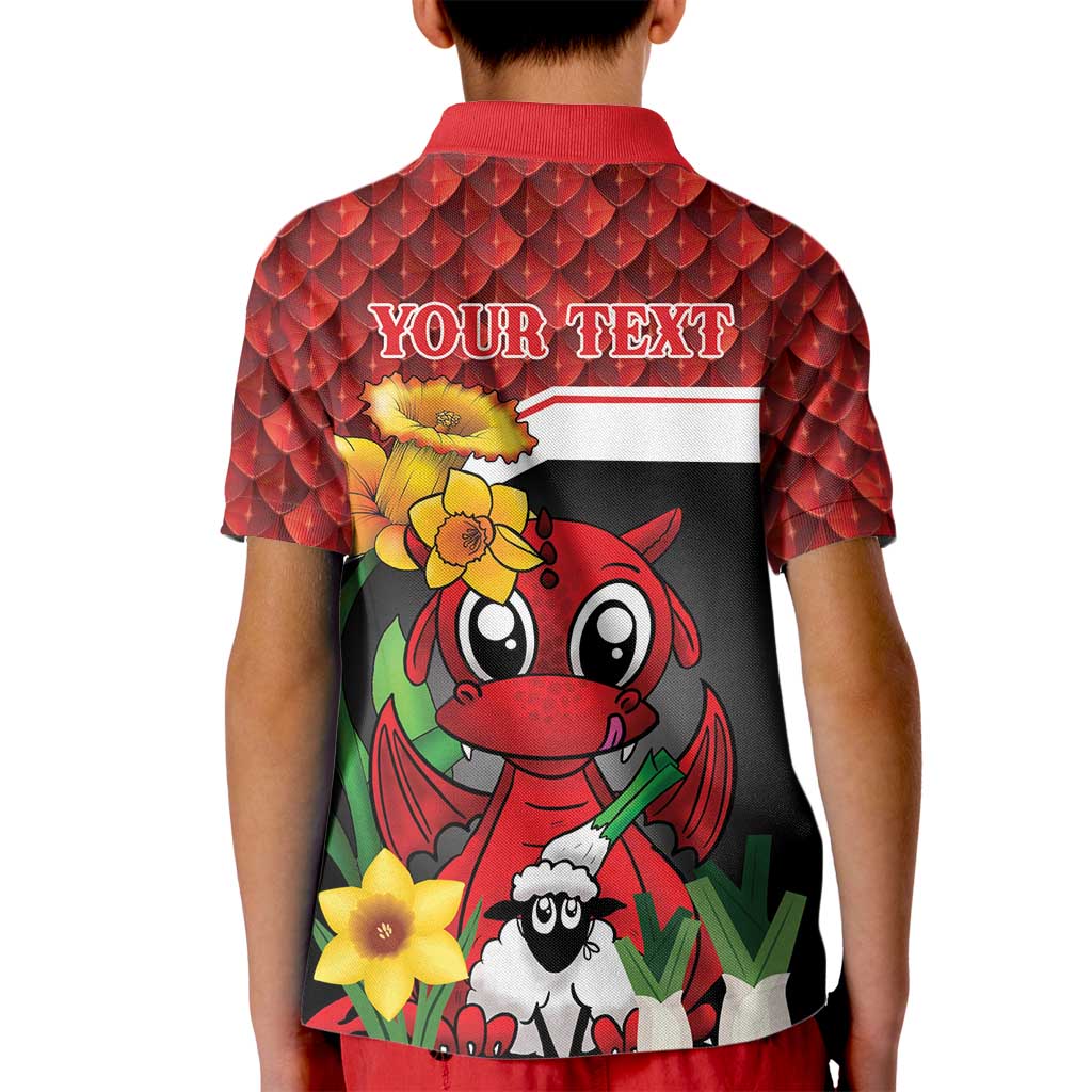 Saint David's Day Personalized Kid Polo Shirt Red Welsh Dragon Daffodil Sheep Leak - Wonder Print Shop