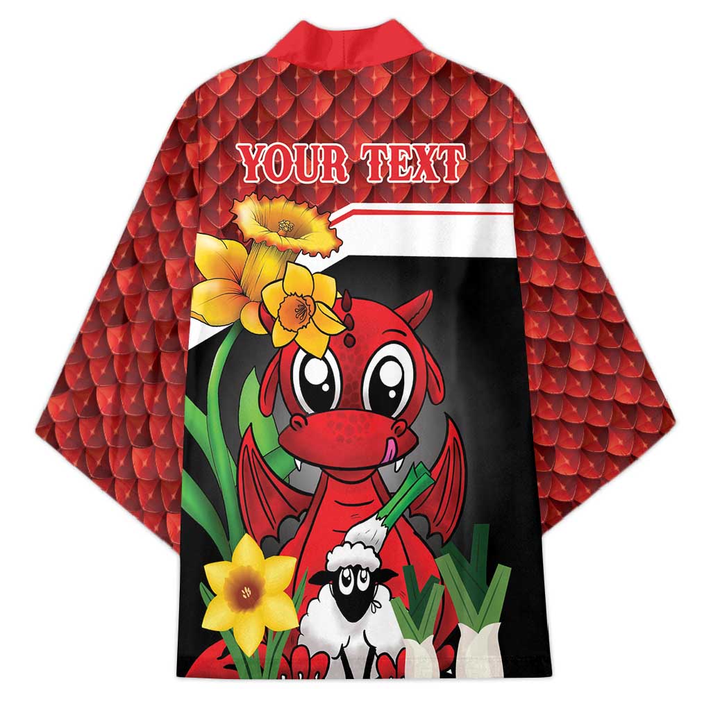 Saint David's Day Personalized Kimono Red Welsh Dragon Daffodil Sheep Leak - Wonder Print Shop