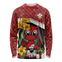 Saint David's Day Personalized Long Sleeve Shirt Red Welsh Dragon Daffodil Sheep Leak - Wonder Print Shop