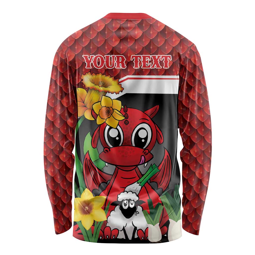 Saint David's Day Personalized Long Sleeve Shirt Red Welsh Dragon Daffodil Sheep Leak - Wonder Print Shop