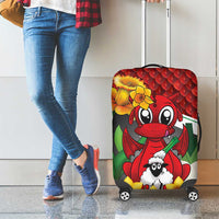 Saint David's Day Luggage Cover Red Welsh Dragon Daffodil Sheep Leak - Wonder Print Shop