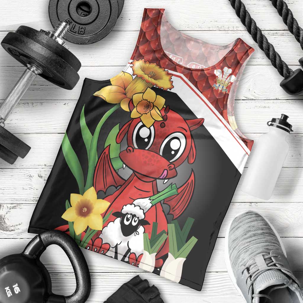Saint David's Day Personalized Men Tank Top Red Welsh Dragon Daffodil Sheep Leak - Wonder Print Shop